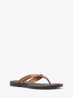 michael kors leather flip flops